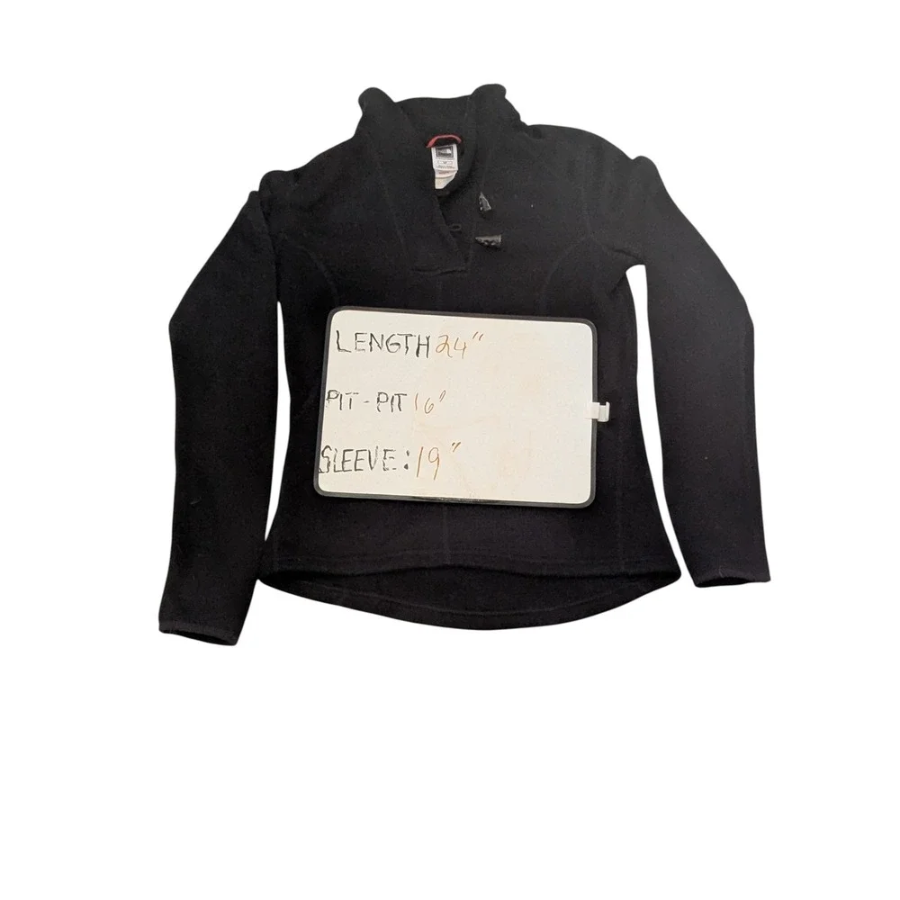 The‎ North Face Fleece Pullover Snap Mock Neck Soft Lightweight Black S - Picture 7 of 13